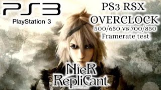 PS3 RSX OVERCLOCK | Stock VS 700/850 | NieR RepliCant | Framerate test