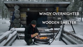 Windy Overnighter in Wooden Shelter, December