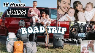 TWINS FIRST 16+ HOUR ROAD TRIP!! | Traveling with 6 month TWIN BABIES