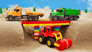 MEGA crane truck rescue the train from the pit with excavator | Toy stories | Mega Truck