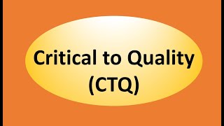 What is Critical To Quality Characteristics (CTQ)?