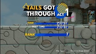 Sonic Superstars Time Attack Sky Temple Zone Act 1 Tails