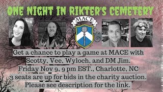 One Night in Rikter's Cemetery- Charity Auction Game at MACE 2018, Charlotte, NC