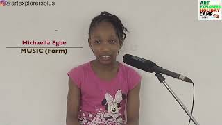 TUTORIAL SERIES @ ART EXPLORERS HOLIDAY CAMP 2021: Michaella Egbe - Music (Form)