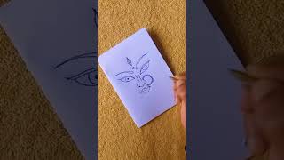 maa durga face easy drawing