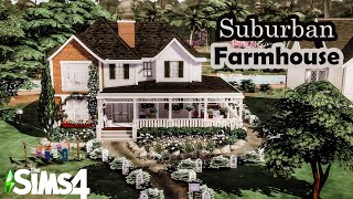 SUBURBAN FARMHOUSE- Cottage Living [NO CC] | Sims 4 | Speed Build [voiceover]