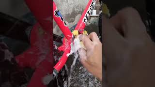 Cleaning the Bmx bike