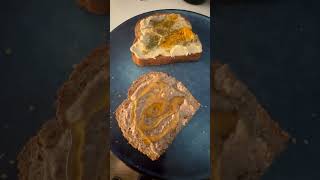 Keto Protein Toast, Sprouted Hummus, Zataar, Turmeric, Raw Almond Butter, Raw Honey #ketofoods #keto