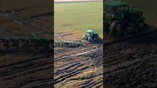 8rx plowing in standing water #farming #tractor #johndeere #farmequipment #farmmachinery #reels