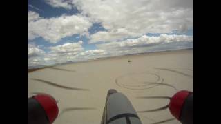 Home Made Foam Twin Engine RC Airplane - With Helmet Cam on Board at the Alvord Desert