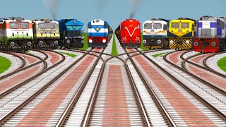 Indian Railways Newspaper🤡Analysis: 8 Trains Crossing at Diamond Crossing in Train Sim World 2