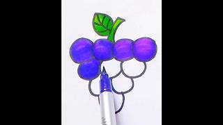 How to easy draw a grape🍇💜 | satisfying video for grape step by step 🍇🍇#shorts #grape 🍇🍇