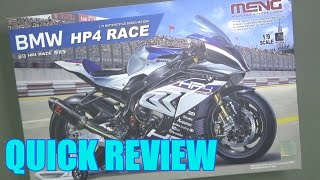 Quick review, BMW HP4 Race 1/9 scale Meng motocycle kit