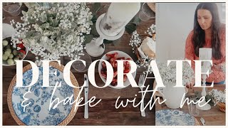 DIY AND DECORATE WITH ME | simple spring decorating & bake with me.