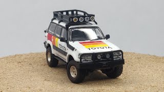 GCD 1/64 Toyota Land Cruiser LC80 VX , With roof rack // Toyota TRD Livery white // #81 SHOWCASE