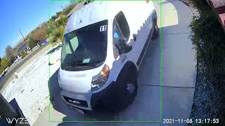 Amazon delivery scrapes our entry overhang!  Security footage