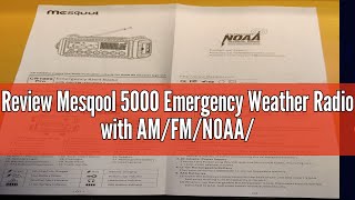 Review Mesqool 5000 Emergency Weather Radio with AM/FM/NOAA/SW, 5 Ways Powered Solar Hand Crank Aler