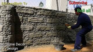 Work Update/  Part 7  How to make 3D Stone Decor Design in Wall #36 EdmundBeth Tv