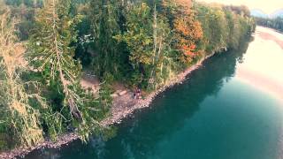 Bridge over Suak River Drone Video