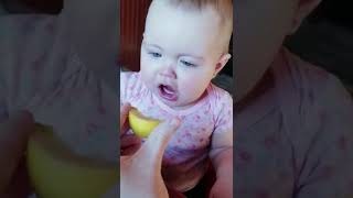 CUTE BABIES HATE THE TASTE OF LEMON!! #198 #shorts