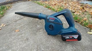 BOSCH GBL 18V-120 аккумуляторная воздуходувка в действии