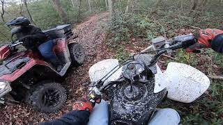 TRX450 MX on trails with dad on the RENEGADE 1000 part 5