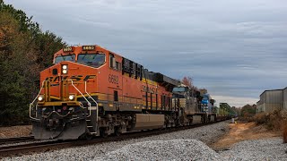 NS 283 with CEFX trailing & NS 243 with BNSF trailing at CP Paris