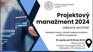 Odborný seminár Projektový manažment 2024