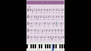 Ich freue mich, dass ich geboren bin | deutsches Geburtstagslied #piano #tutorial #pianotutorial