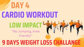 Day 4: Low Impact Cardio Workout | Navratri Special | 9 Days Weight Loss Challenge | Orange Theme