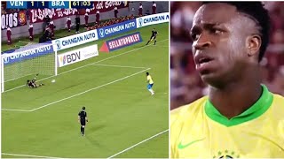 Vinicius Penalty Miss Vs Venezuela 😢 | Venezuela 1-1 Brazil Highlights