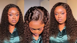 BEAUTIFUL 😍 7in1 BROWN CURLY PRE CUT WIG MELTED INSTALL | BEGINNER FRIENDLY FT WEST KISS HAIR