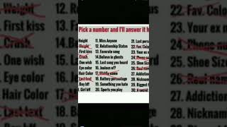 comment the number and i’ll answer! Height stars at number 1! #comment #questions #recommended