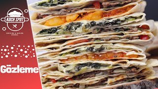 Türkisches Gözleme Rezept / Kartoffeln, Fleisch und Feta-Spinat Füllung / Gefüllte Teigtaschen