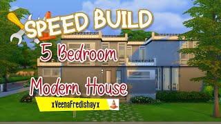 The Sims 4//Speed Build🚧//5 Bedroom Modern House