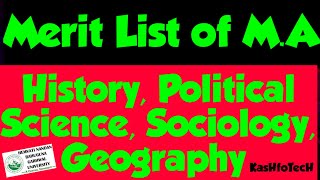 HNBGU Merit List of M.A. History, M.A. Political Science, M.A. Sociology All Campus Merit List