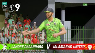 LAHORE QALANDARS VS ISLAMABAD UNITED | PSL 9 MATCH | CRICKET 24 GAMEPLAY