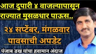 Part-2372- आज दुपारी ४ वाजल्यापासून राज्यात अतिशय मुसळधार पाऊस होणार...||पंजाब डख यांचा हवामान अंदाज