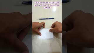 How to remove pen writing from paper. part - 1 | pen eraser blade. pen paper and blade trick. #short