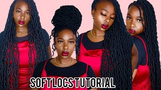 4 EASY WAYS TO INSTALL SOFT LOCS(KNOTLESS METHOD)|HOW TO EXTEND LOCS|30 inches long