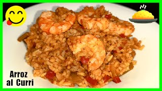 ✅ Como Hacer un Delicioso Arroz Meloso al Curri con Carne y Marisco 🥘😋