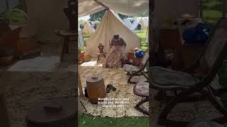 Seamstress at work at Jackson Civil War Muster #civilwar #civilwarhistory #civilwarcamp #sewing