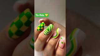 summer nails/ spring nails 💛💚🤍.  #gelnails #nailart