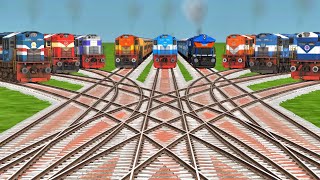 9⃣  Railgadi Crossing On Bumpy curved Forked breached Railroad Track ||Trains Simulator Classic