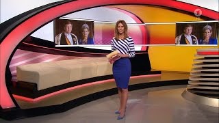 Mareile Höppner - Brisant HD - 28.01.2017 - White-Blue Blouse, Tight Blue Skirt & Heels