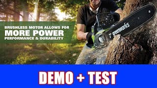 🔸  Greenworks 16-Inch 40V Cordless Chainsaw DEMO + Test