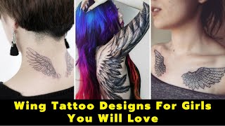 Wing Tattoo Designs For Girls You Will Love #wingstattoo  #wingstattoofor girls