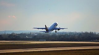 Germanwings A319 D-AGWL Taking Off from Leipzig/Halle Airport (Germany)