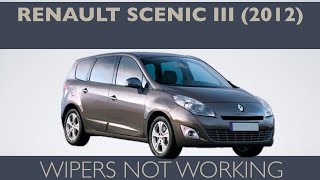 Renault Scenic MK3 (2012) - Front Wipers not Working - Fault Code 952108 Opposing Motor Connection