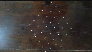 6*1 dots rangoli designs with||thipkyanchi rangoli||easy rangoli